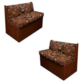 Wetoricau Deer Camo Print 4 Pcs RV Dinette Cushion Covers Comfortable Replacement Camper Cushion Slipcover Sofa Furniture Protector 2 Backrest Covers and 2 Bench Covers