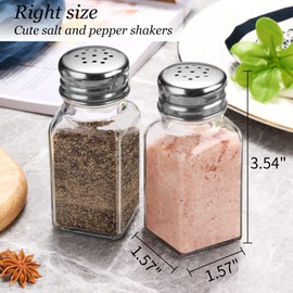Salt and Pepper Shakers Set,DWTS DANWEITESI Salt Shaker with Stainless Lid-Glass Spice Jars Kitchen Gadgets,Clear to Know When to Fill,Farmhouse Salt Pepper Shakers Cute Kitchen Essentials Decoration