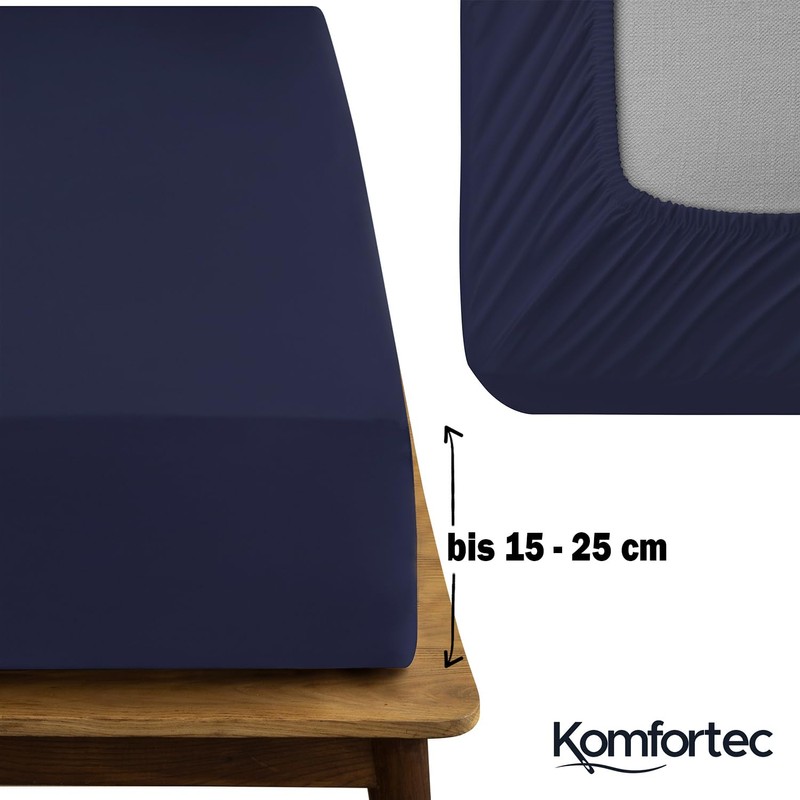 Komfortec King Fitted Sheet 100% Cotton, 11 inch (30 cm)