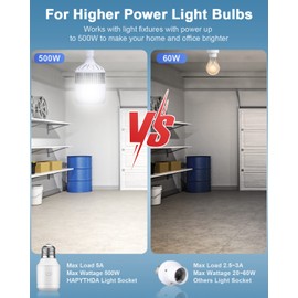 HAPYTHDA Remote Control Light Socket for 500W E26/E27 Bulb Base Holder, Wireless Wall Mounted Light Switch for Pull Chain Light Fixtures, 300FT RF Range, No Wiring Wireless Light Switch Light Fixtures