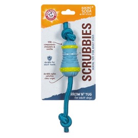 Arm & Hammer for Pets Throw N’ Tug Dental Chew Toy Infused with Baking Soda - Perfect for Aggressive Chewers, Large Dogs, and Tug of War Play - Rope Component for Tossing Fun - Dental Health Support