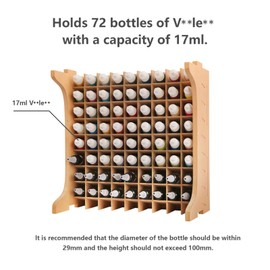 Bucasso Large Capacity Plastic Model Tool Storage Paint Rack - Holds 72 Pieces, Compatible with Vallejo Modular Paint Rack, MDF Material, GK12