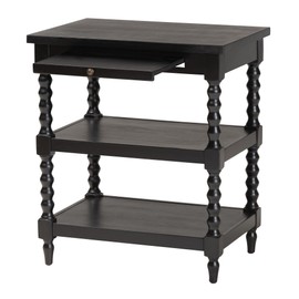 Baxton Studio Imogene End Table with Turned Legs, Black