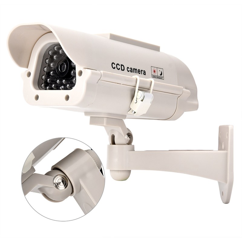 Solar Power Dummy Fake Camera Home Surveillance Simulation Waterproof Monitor