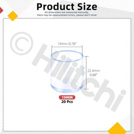 Hilitchi 20PCS Round Furniture Leg Caps 0.78" x 0.88" Anti-Slip Chair Leg Floor Protectors Vinyl Flexible Chair Leg Floor Protectors for Chair Table Bed(Transparent)