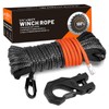 AUTOBOTS Synthetic Winch Rope 1/4" X 50 Ft，Max 9500lbs Winch