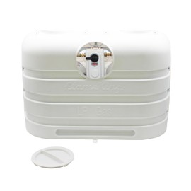 Flame King Dual 20LB LP Propane Tank Light Plastic Heavy Duty Cover for RV, Travel Trailer, Camper - White