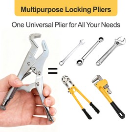 9-Inch Parrot Nose Vise Grip Plier for Sway Bar Link Removal, Curved Jaw