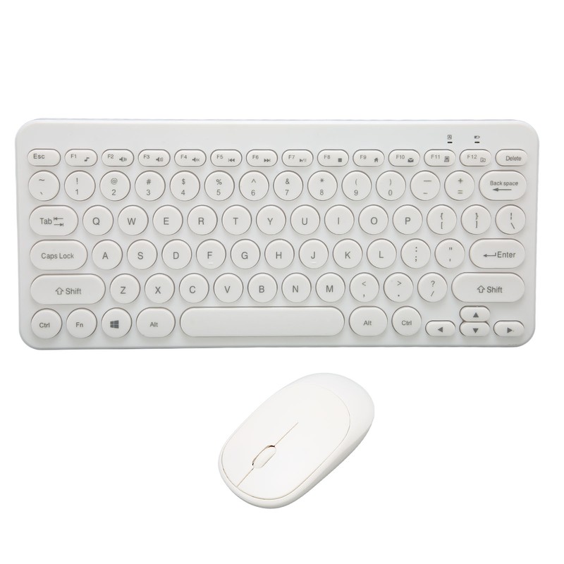 2.4G Wireless Keyboard Mouse Combo 78 Key Retro Round Keycap