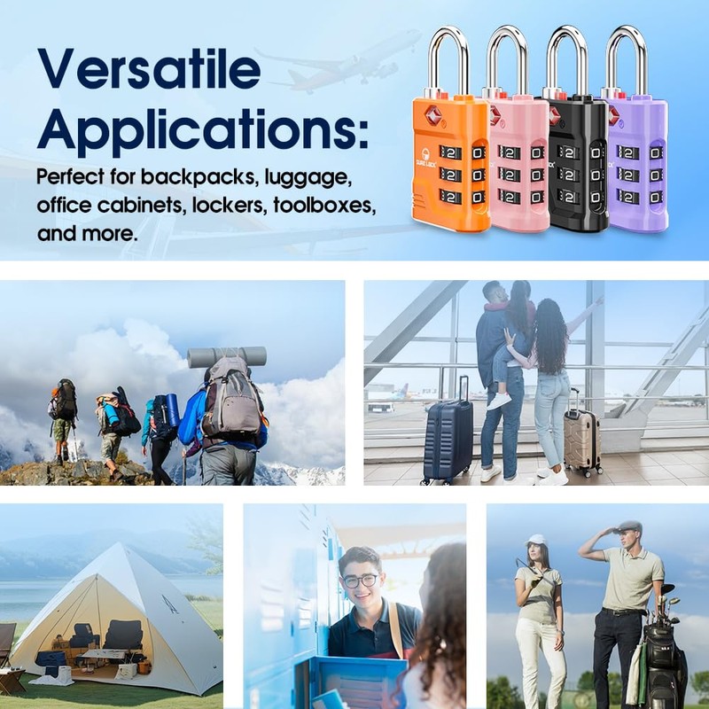 SURE LOCK TSA Locks for Luggage, TSA Approved Luggage Locks