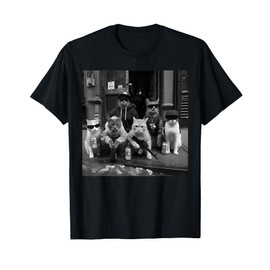 Funny Gangster Cats Street Design T-Shirt