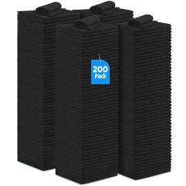 UNIMADE Microfiber Cleaning Cloth, 200 Pack Microfiber Towels for Cars Reusable Shop Rags Bulk Lint Free Cleaning Towels for Car Kitchen Automotive Bar Mechanic Restaurant Garage, 11.5"x 11.5", Black