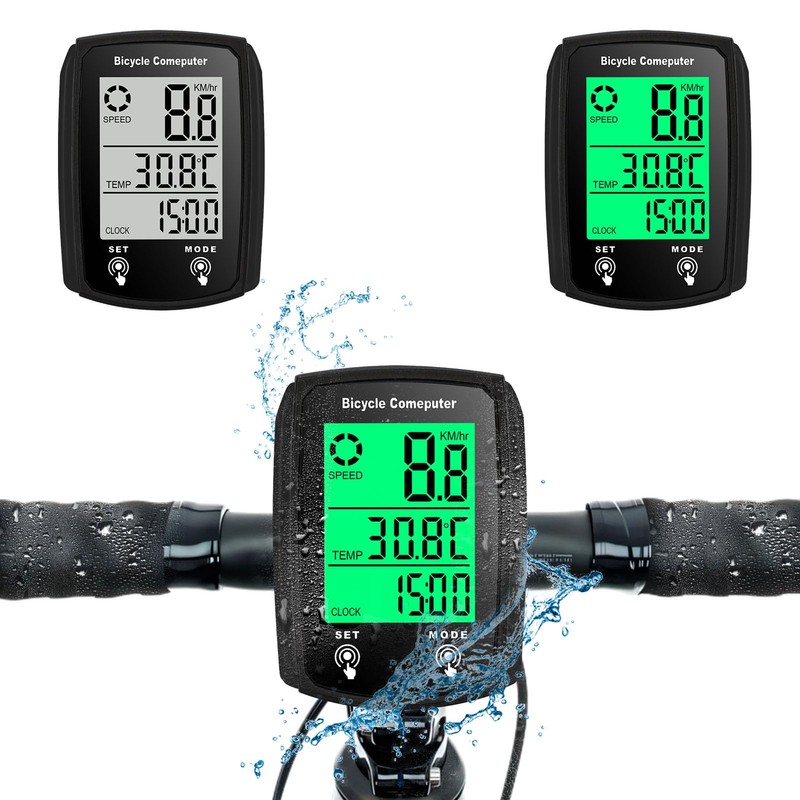 Bike Computer Wired, Bicycle Odometer Wired MPH KM/H Bike Speedometer