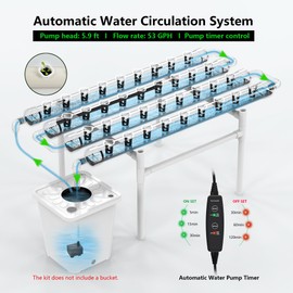 DPROOTS NFT Hydroponic Growing System Kit - 36 Plant Sites | Food-Grade PVC-U Pipes | Indoor/Outdoor Gardening with Auto Water Pump & Timer | Ideal for Leafy Greens, Lettuce & Herbs