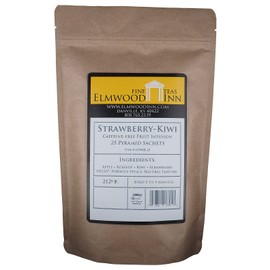 Elmwood Inn Fine Teas, Strawberry Kiwi Caffeine-Free Fruit Infusion, 25 Pyramid Sachet Tea Bags