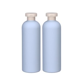JP Number Shampoo Bottle, 13.5 fl oz (400 ml), Travel Refill Bottle, Travel Bottle (Blue, Set of 2)