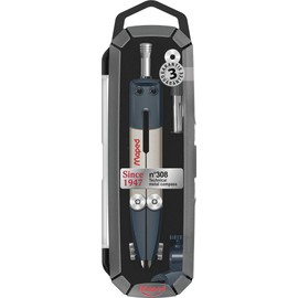 Maped - Technischer Zirkel aus Metall Nr. 308 – Ergonomischer Metallstrich – präzise und stabile Linien – Serie Since 1947 – inklusive Box