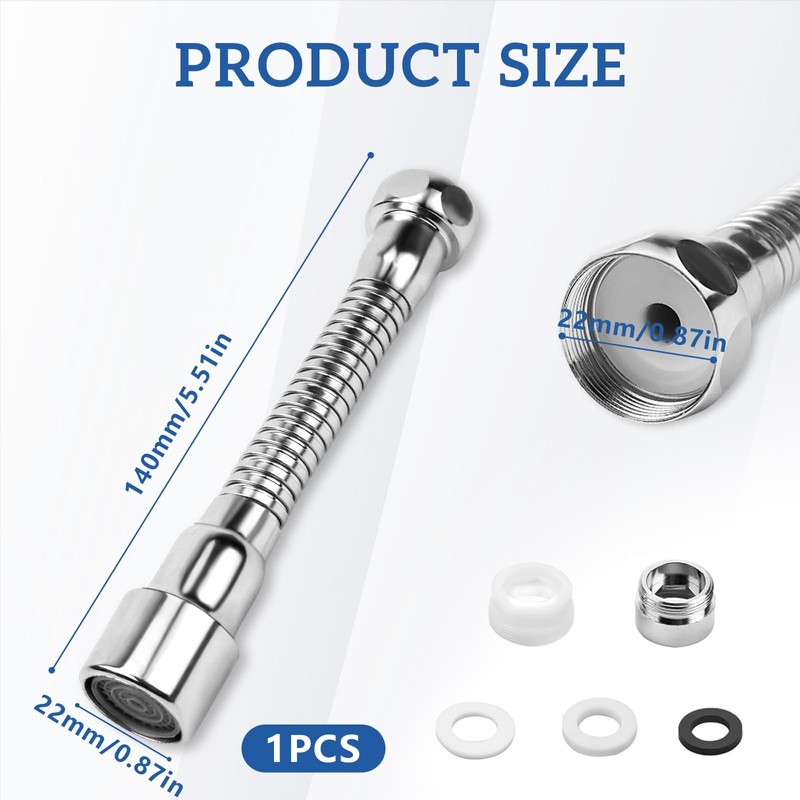 VZXZXE Tap Extension 14 cm, 360° Swivel Function, Explosion-proof and