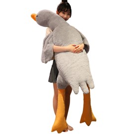 Doireum Swan Stuffed Animal, 74.8" 4.85 lbs Swan Plush Toy Large Goose Stuffed Animal Plush Pillow Grey Big Duck Stuffed Animals Plush Toy Gifts for Kids, Bed Sleeping
