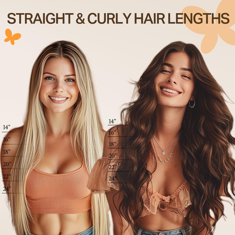 DOORES ITip Human Hair Extensions, Light Brown Highlighted Medium Blonde