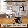 Vaolvpant Electric Aluminum Moka Pot 5-6 Cup 270ml Espresso Maker