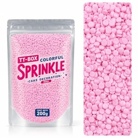 TT-BOX Sprinkles Confeti Comestible, Multicolor Pastel, 200 g, Decoración para Repostería, Pasteles y Cupcakes (Rosa)