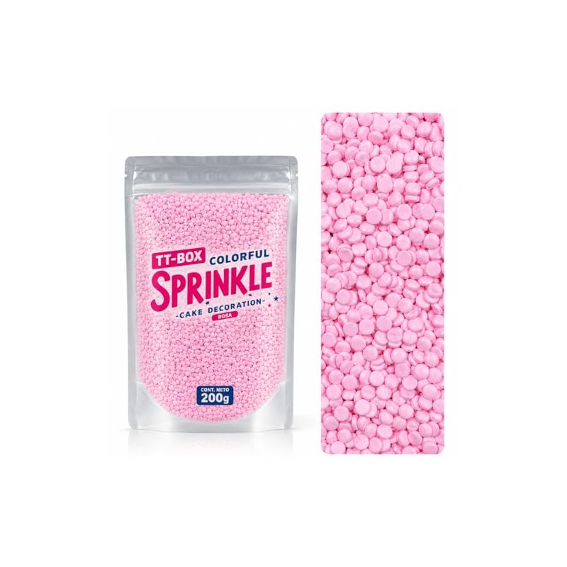 TT-BOX Sprinkles Confeti Comestible, Multicolor Pastel, 200 g, Decoración para