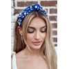 GLBCC Pearl Headband Sparkly Rhinestone Pearls Knot Hairband Wide Knotted