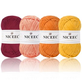 4 Skeins Soft Baby Cotton Yarn- Color V