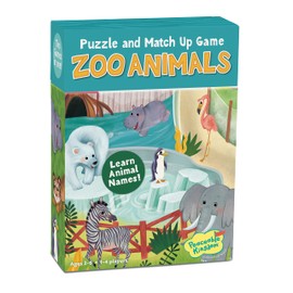 Peaceable Kingdom Press Animals At The Zoo 2-in-1 Color & Animal Match Up Memory Game & Floor Puzzle (24 Piece)