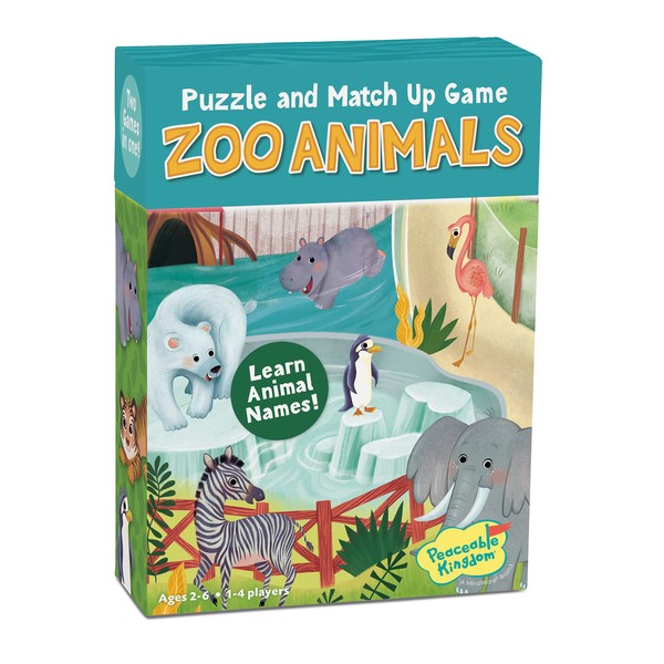 Peaceable Kingdom Press Animals At The Zoo 2-in-1 Color &