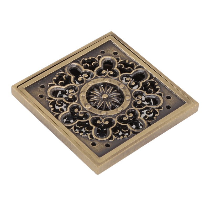 Copper Floor Drain Squared Retro Large Flow Odor Proof Shower
