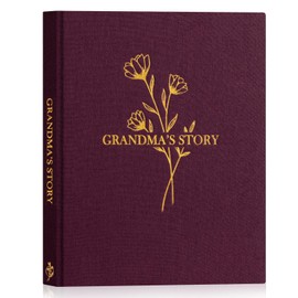 Lanpn Grandma Life Story Book Journal with 260+ Prompts, Linen Hardcover Grandmother Guided Journal Memory Keepsake Book to Fill Out, Birthday Mother's Day Christmas Gift for Grandmas, Purple