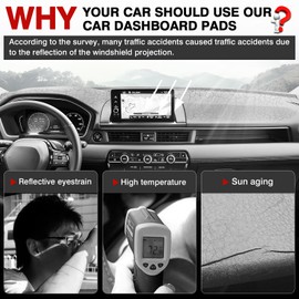 Autorder Dashboard Cover Mat for 2023 2024 2025 2026 Honda Pilot Accessories Dash Cover Upgrade Velvet Dash Mat UV Rays Protector (Without HUD)