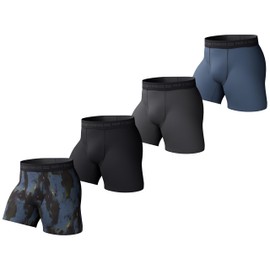 Pair of Thieves Every Day Kit Soft Cotton Boxer Briefs for Men Pack (4 Pack), Black/Navy, Large