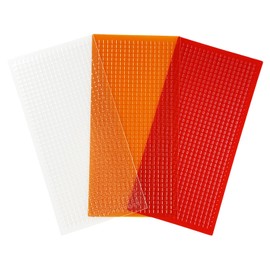 Auto Lens Repair Kit, 3Pcs Headlight Restoration Lens Repair Film with Grid Pattern, Car Taillight Repair Tools 95mm x 196mm (Red+Amber+Clear)