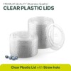 Clear PET Plastic Flat Lids with Straw Slot [1000 Pack]