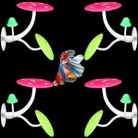 Boao 4 Pieces Betta Leaf Hammock Betta Fish Pad Simulating The Natural Habitat for Tank Aquarium Spawning Grounds Breeding Resting Bed(Mushroom)