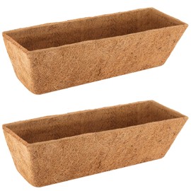 VOXOR 2PCS 24 Inch Trough Coco Coir Liners, Pre-Formed Natural Coconut Fiber Replacement Liners for Window Boxes, Fence Flower Baskets, Wall Planters