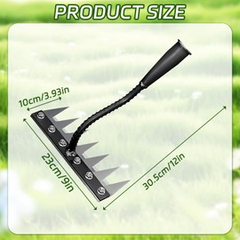 Weeding Rake, 7 Teeth Weed Rake, Garden Rakes Heavy Duty, Garden Weeding Tool Iron Rakes for Lawn Leveling, Weed Loosening (1 pc)