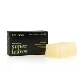 ATTITUDE Bar Soap Body Wash for Men, Made in Canada, For Body and Hands, 99% Natural Origin Ingredients with Avocado Oil, EWG Verified, Matcha & Bergamot, 113 g