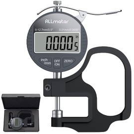 ALLmeter Digital Thickness Gauge,0.01mm Resolution,0-12.7mm Range