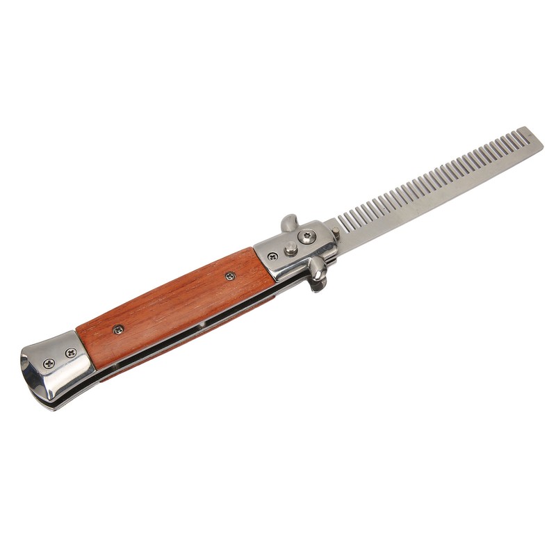 Switchblade Comb Automatic Push Button Spring Pocket Handle Folding Knife