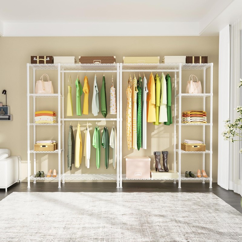 Ulif F2 Closet Garment Rack, 5 Tiers Freestanding and Height