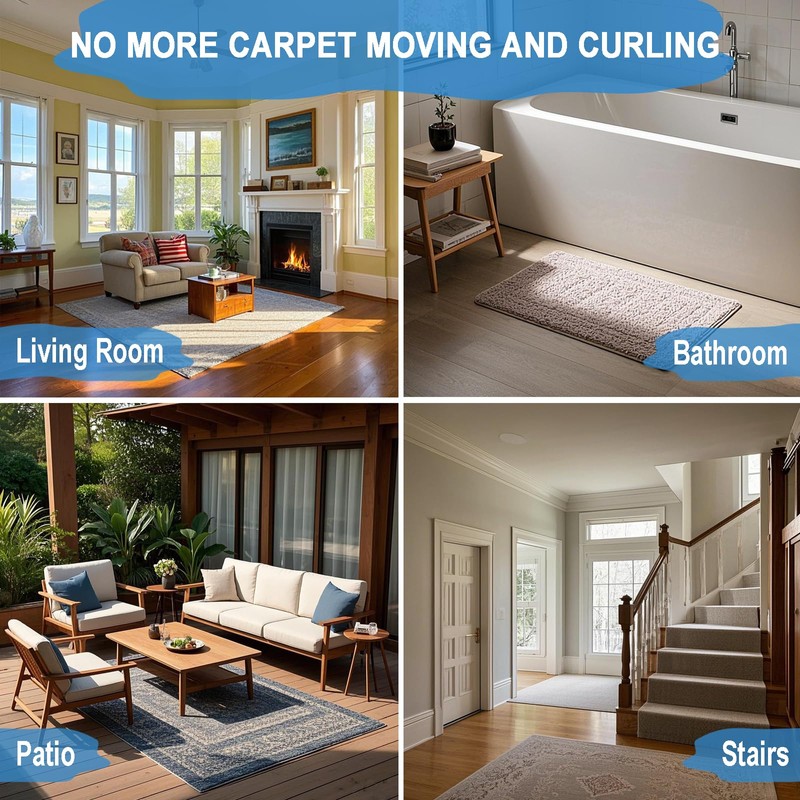 ARRYNTHEON Double Sided Carpet Tape for Hardwood Floors 2 Inch