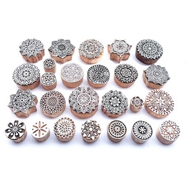 Royal Kraft Assorted Wooden Block Printing Stamps (Set of 25) Bulk01_25G