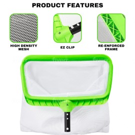 Braxlee Pool Net Swimming Pool Skimmer with Reinforced Frame and Deep Return Net- All in One