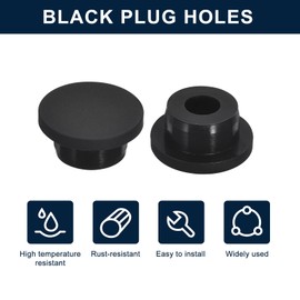 sourcing map 6 Pieces Black Plug Holes, H21 Waterproof Rubber Button Plug for 21mm / 0.83" Hole