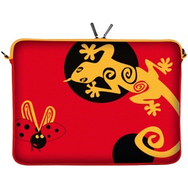Digittrade LS145-10 Lady Beetle Designer Tablet Case 10.1 Inch Universal Neoprene 9.7 to 10.2 Inch (25.9 cm) Tablet Case Salamander Lizard Red Gold Orange