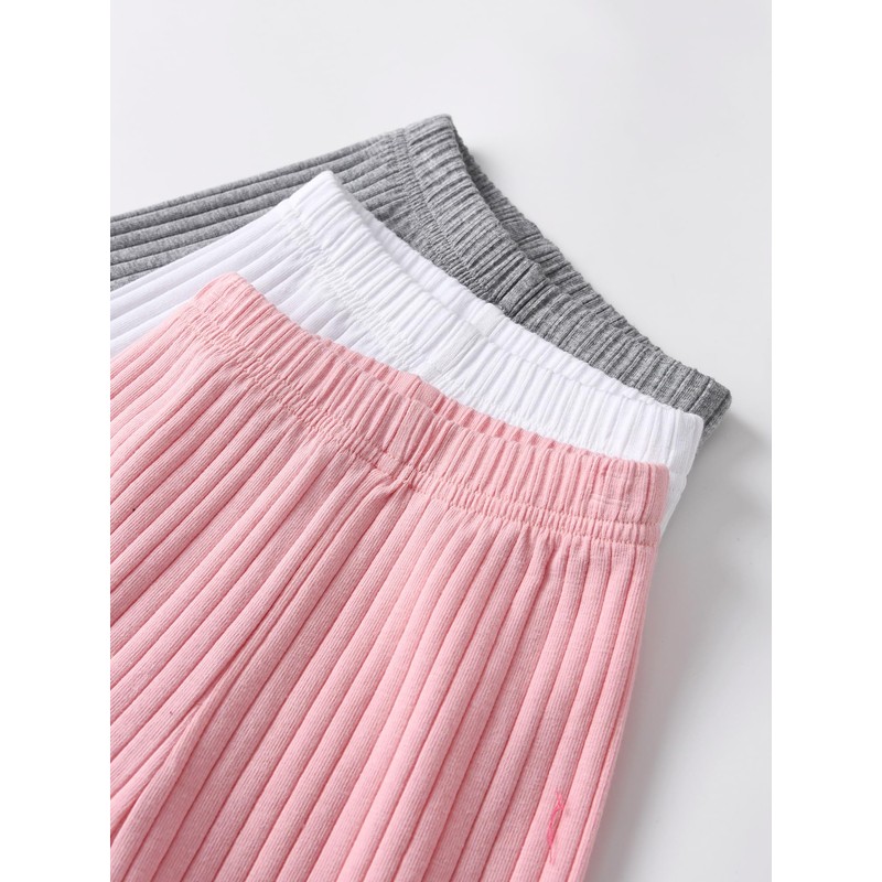 Lala Bear Infant Baby Girl 3 Pack Solid Pants and